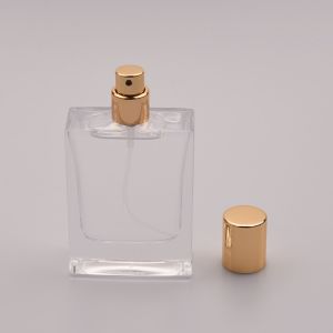 50ml Flat Glass Perfume Bottle With Small Gold Cap
