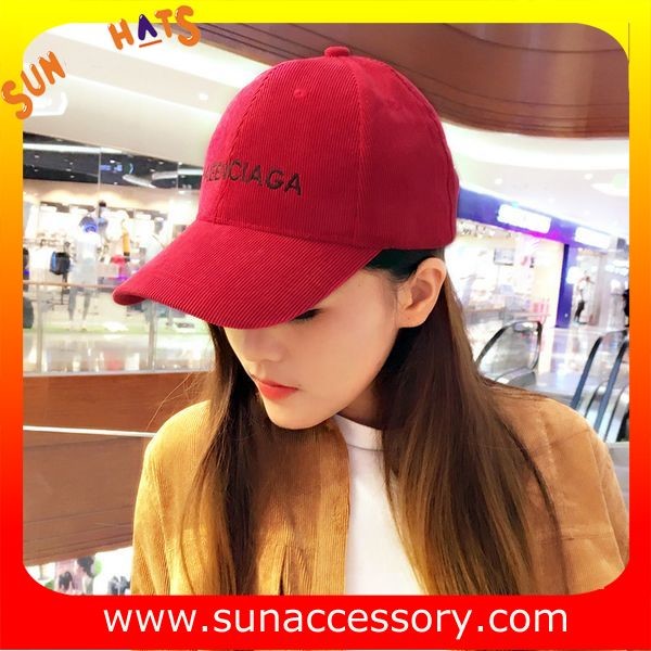 QF17008 Sun Accessory customized fashion red baseball caps for girls ,caps in stock MOQ only 3 pcs