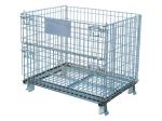Foldable 400kg Metal Mesh Storage Containers Galvanized Rolling