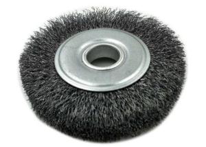 China OEM ODM OD 200mm Deburring Crimped Wire Wheel Brush High carbon 0.3 mm steel wire material factory