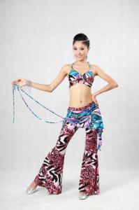 China Belly Dancing Clothes Erogenous Halter Bikini Top Leotard Bar With Flower Straps factory