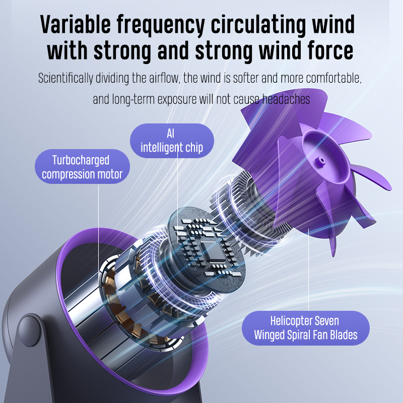 Touch Controlled Bladeless Fan for Silent Air Circulation and DC4.2V Power Supply