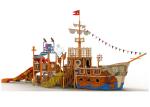 Fiberglass Material Water Playground Equipment / FRP Pipe Pirate Ship Slide
