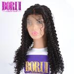Unprocessed Pre Plucked Cuticle Aligned Hair , 360 Human Lace Wig Virgin Deep