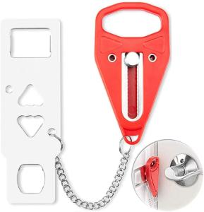 China Portable Safety Door Lock Double Hole Security Door Latch Metal Hotel Anti Theft factory