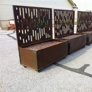 China Modern Design Metal Decorative Trellis Corten Steel Trough Planter Box factory