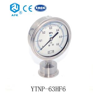 China 63mm Stainless Steel Sanitary Oil Filled Pressure Gauge factory
