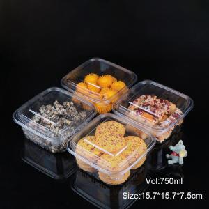 China Pastry Preserved Fruits Square Clear Plastic To Go Containers For Bakery Cookie Boxes factory