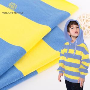 China Knit Combed Cotton French Terry Fabric For Hoodie Skin Friendly Striped Fabric factory