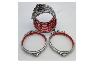 China Handle Spiral Quick Release Duct Hose Clamp Red Seal Ring Stainless Steel 304 / 316 factory