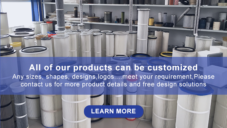 0.3um Porosity Pleated Air Cartridge Filter for Dust Filtration in Manufacturing Plant