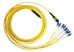 China MTP MPO SM 12 LC Fiber Optic Patch Cord Single Mode LSZH G657A2 Resistant to bending factory
