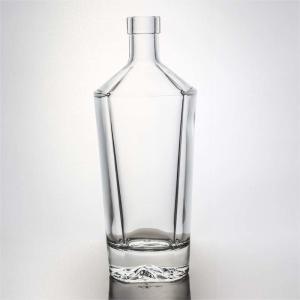 China Sealing Type Cork 500ml 800ml 1000ml Round Shaped High Flint Glass Bottle for Liquor factory