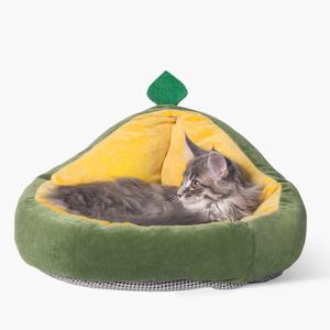 China Calming Pet Nest Pet Felt Fabric Avocado Shape 1000x500x8mm to Keep Warm factory