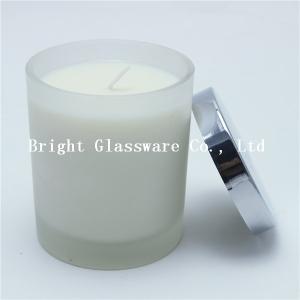 China clear galss candle container with silver lid, candle holder for wedding factory