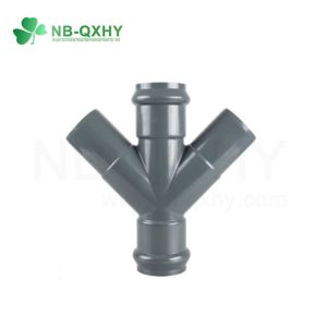 PVC Casting Flange Coper Threaded Y Type Pipe Fitting Tee with Rubber Ring DIN