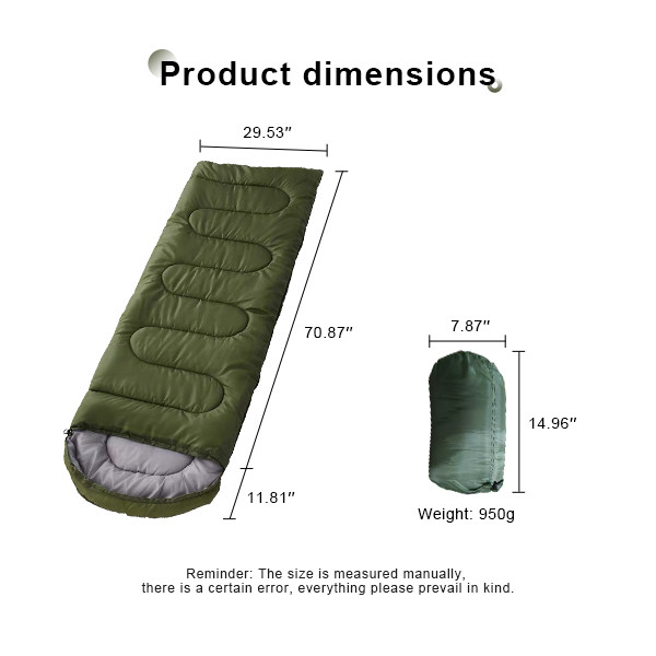 Warm Weather Sleeping Bag Comfortable Rectangle Sleeping Bag With Hood