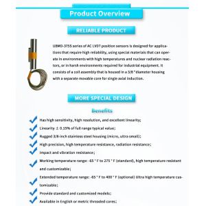 LVDT Linear Position Sensor for Material Testing and Motion Measurement in