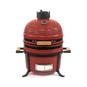 China Handwork Ceramic Red Charcoal 15 Inch Kamado Grill factory