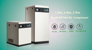 China Silent Scroll Air Compressor with low noise and 40 liter stainless steel tank oil free type factory
