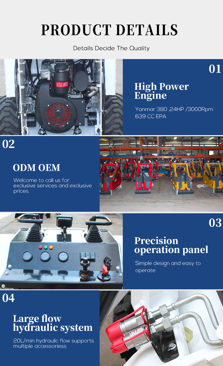 Affordable EPA EURO5 Tracked Skid Steer Loader with 17Mpa Rated Pressure and Bucket