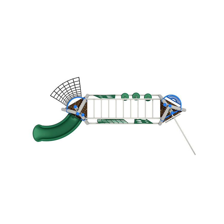 Outdoor Kids Playground Slides Equipment Plastic With Climbing Net