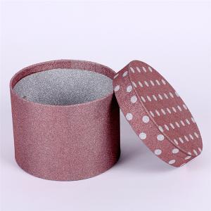 China Round Pink Paper Tea Box Glitter , Cardboard Tube Boxes Full Color Printing factory
