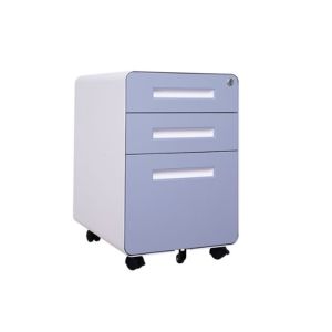 Movable 3 Drawer Lockable Filing Cabinet