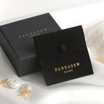 Bespoke Logo Cardboard Jewelry Packaging Box With Microfiber Pouch