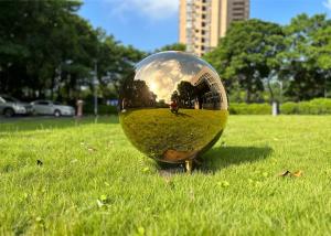 China Gold Mirror Stainless Steel Ball Sculpture For Garden Decoration factory