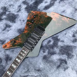 China Custom Water Transfer Flamed Pattern Cover Electric Guitar for Iban factory