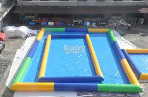 China Outside Rectangle Inflatable Swimming Pool / Blue Portable Blow Up Pool factory