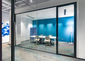 China Frameless Glass Partition Wall Double Tempered Glass Wall High Quality Partition With Door For Office Division factory