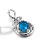 1.69g Best Friend Sterling Silver Friendship Pendants Double Circles Sapphire
