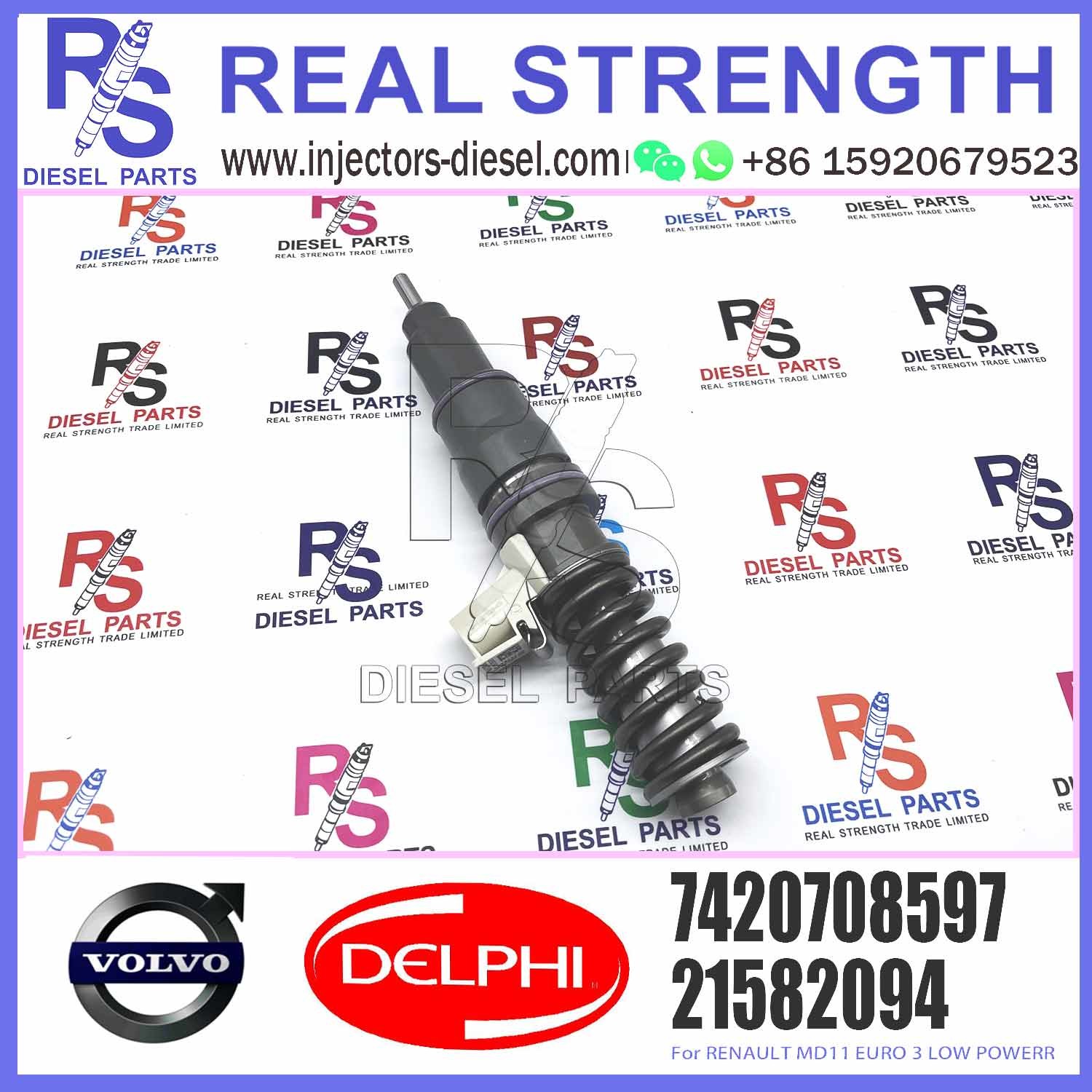 High Quality Diesel Fuel Injector 21644596 5001867216 7420708597 20708597 BEBE4D04001 For RENAULT MD11 EURO 3 LOW POWER