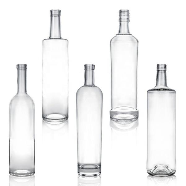 Clear or Customized Cork Cap 700ml 750ml Round Glass Bottle for in Yuncheng