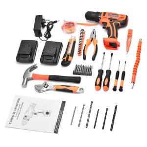 China 28N.M Brushless Cordless Tool Set 21Volts Cordless Power Drill Tools 1500MA Battery factory
