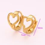 fashion 24K dubai golden jewelry, latest design heart shaped clip-on earrings