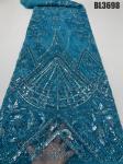 Supoo Luxury Beaded Heavy Tulle sequins Lace Fabric Gold Lace Fabric Embroidery
