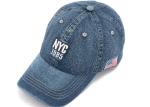 Fashion Style Light Blue Denim Cap , Soft Touch 5 Panel Female Baseball Caps
