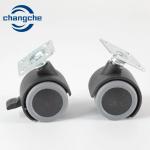 Plastic Furniture Castors Wheels With 4mm Mounting Plate Thickness