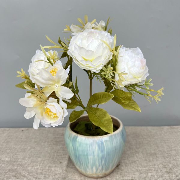 Simulated Heavenly Fragrance Peony Bouquet Fake Flowers Peach Fragrance Plastic Wedding Roses Home Flower Arrangement Living Room Decoration