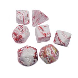 China White and red ore resin character plays a multi -noodle dice suit Dragon and Dungeon dnd dice factory