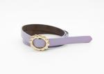 Genuine Childrens Leather Belts 1.4cm Width With Flower Shape Metal Buckle