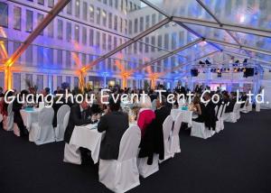 China Outdoor Exhibition Clear Span Tent Double PVC Fabric With Glass Door 3.95M Eave Height factory