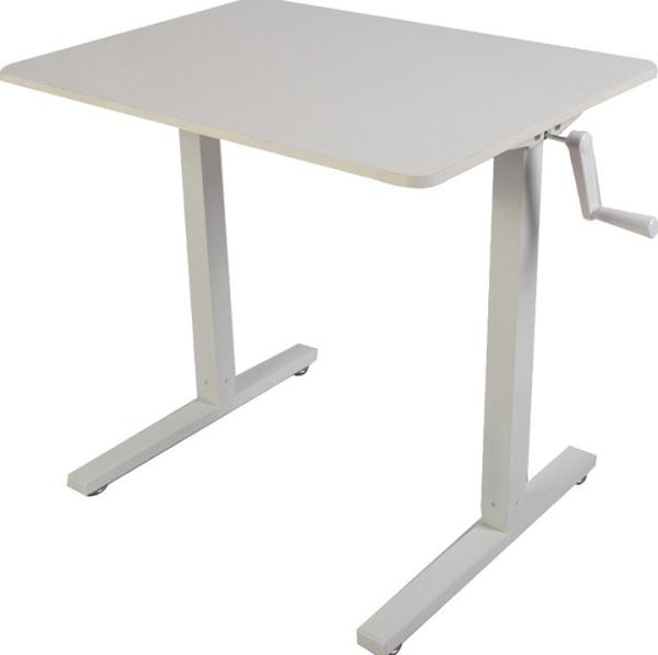 Children's Manual Height Adjustable Study Desk in White Wooden Panel for Mail