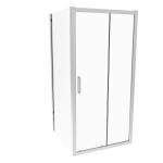 Stainless Steel, Mirrorlight Color, Double Sliding Door With Side Panel