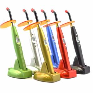China Wireless Dental Curing Pen Colorful Rainbow Design LED 10S Plastic Dental Curing Light factory
