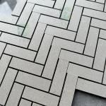 Morden Fish Bone Marble Mosaic Background Wall Tiles For Living Room