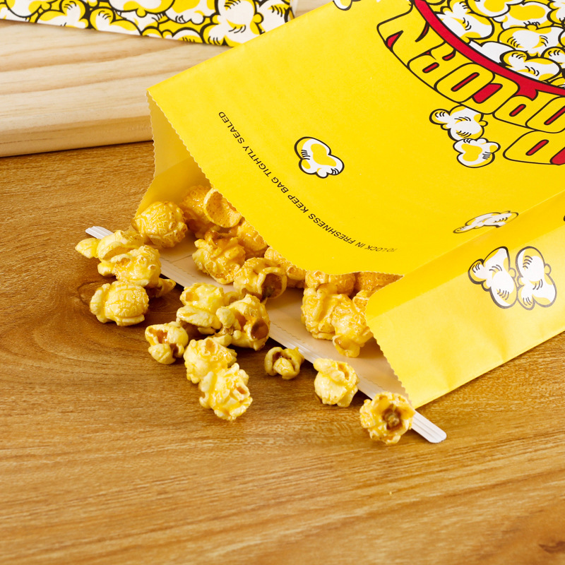 Custom Logo Print Bio-degradable Popcorn Paper Bag made of Kraft Paper for Packaging